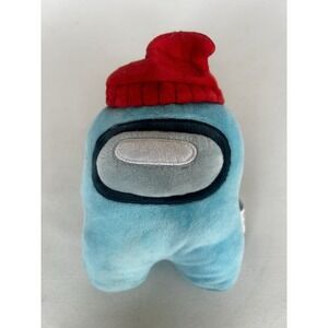 AMONG US 8" Plush Aquamarine Crewmate W/Red Beanie Toikido Officially Licensed